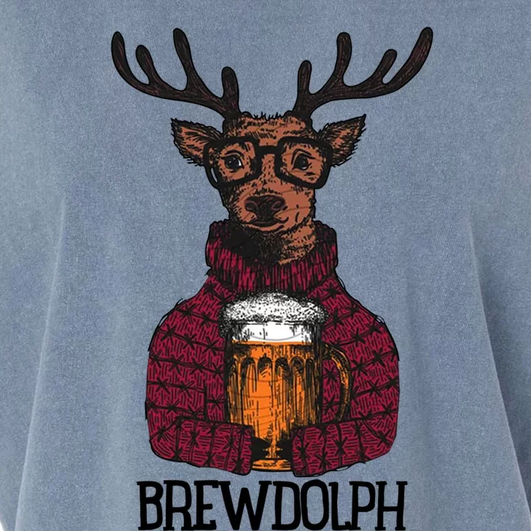 Brewdolph Reindeer Christmas Beer Lovers Meaningful Gift Garment-Dyed Women's Muscle Tee