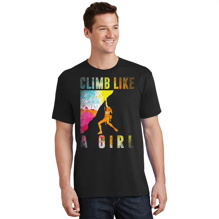 Bouldering Rock Climber Women Kids Rock Climbing T-Shirt