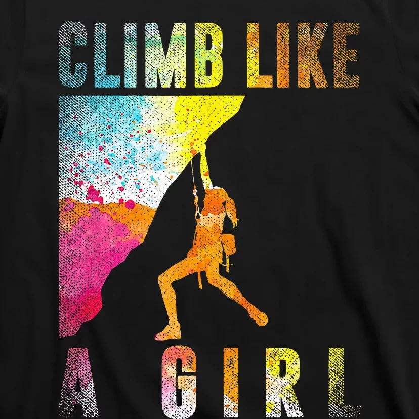 Bouldering Rock Climber Women Kids Rock Climbing T-Shirt