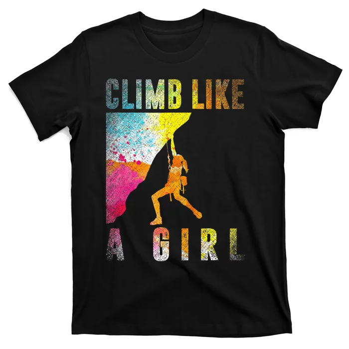 Bouldering Rock Climber Women Kids Rock Climbing T-Shirt