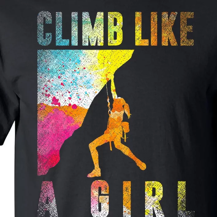 Bouldering Rock Climber Women Kids Rock Climbing Tall T-Shirt