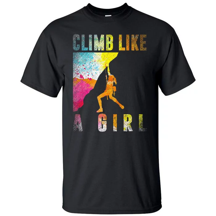 Bouldering Rock Climber Women Kids Rock Climbing Tall T-Shirt