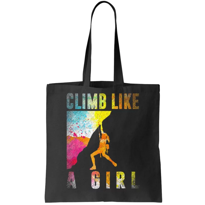 Bouldering Rock Climber Women Kids Rock Climbing Tote Bag