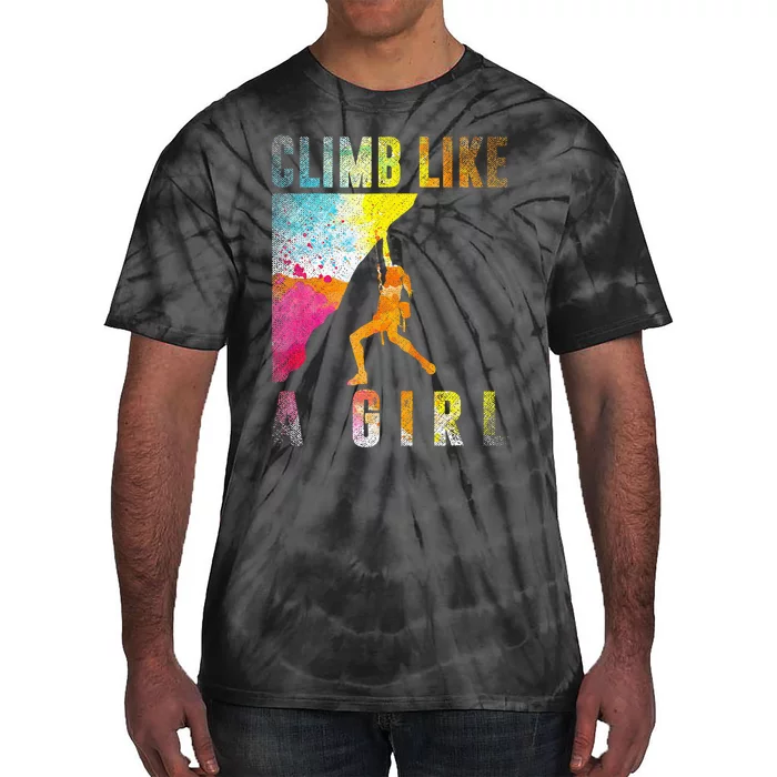 Bouldering Rock Climber Women Kids Rock Climbing Tie-Dye T-Shirt