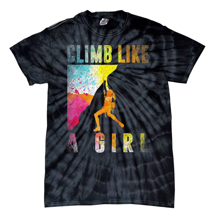 Bouldering Rock Climber Women Kids Rock Climbing Tie-Dye T-Shirt