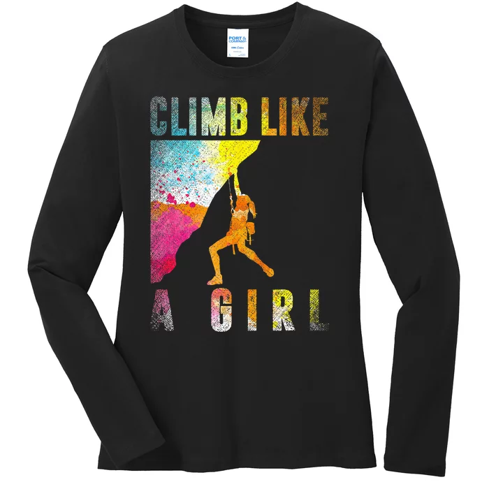 Bouldering Rock Climber Women Kids Rock Climbing Ladies Long Sleeve Shirt