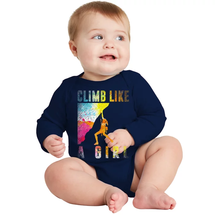 Bouldering Rock Climber Rock Climbing Baby Long Sleeve Bodysuit