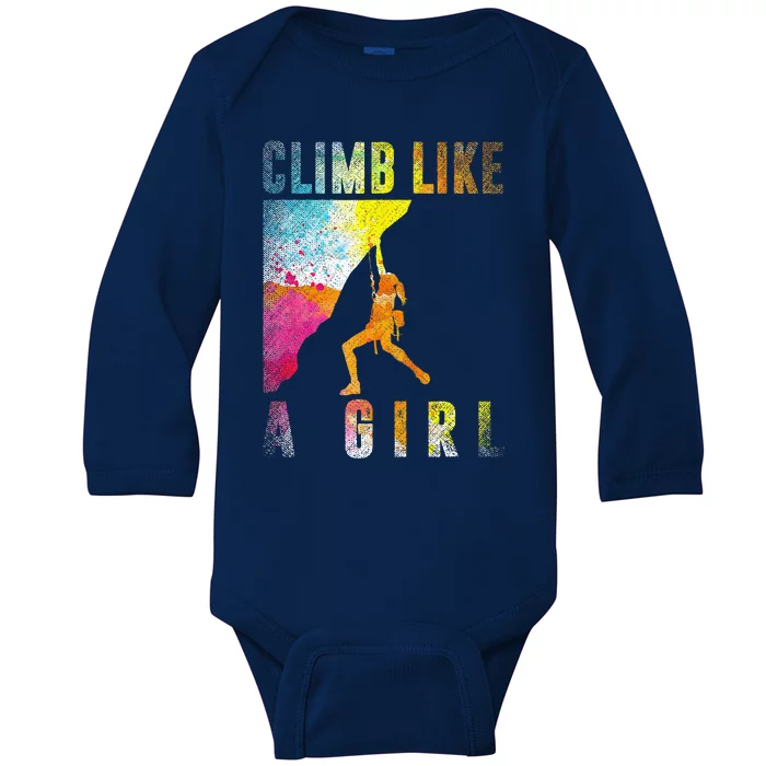 Bouldering Rock Climber Rock Climbing Baby Long Sleeve Bodysuit