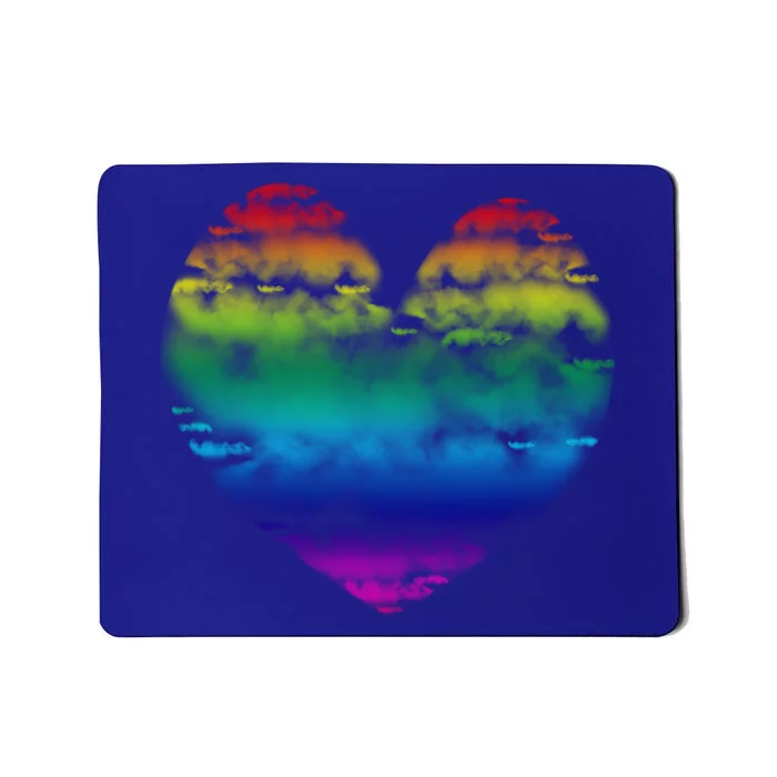 Big Rainbow Clouds Heart Tee Cute Valentines Day Gift Cute Gift Mousepad