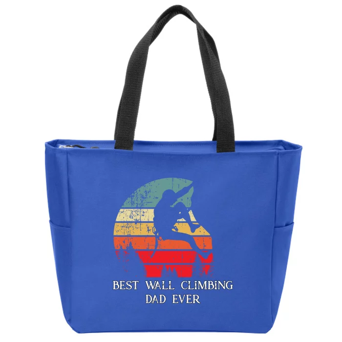 Best Rock Climbing Dad Ever Cool Son Vintage Rock Climbing Gift Zip Tote Bag