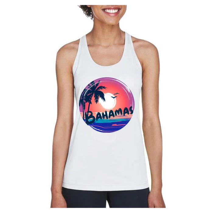 Bahamas Retro Circle Women's Racerback Tank