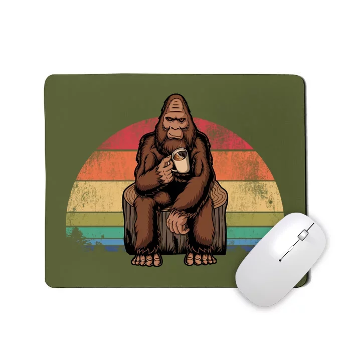 Bigfoot Relaxing Coffee Retro Vintage Mousepad