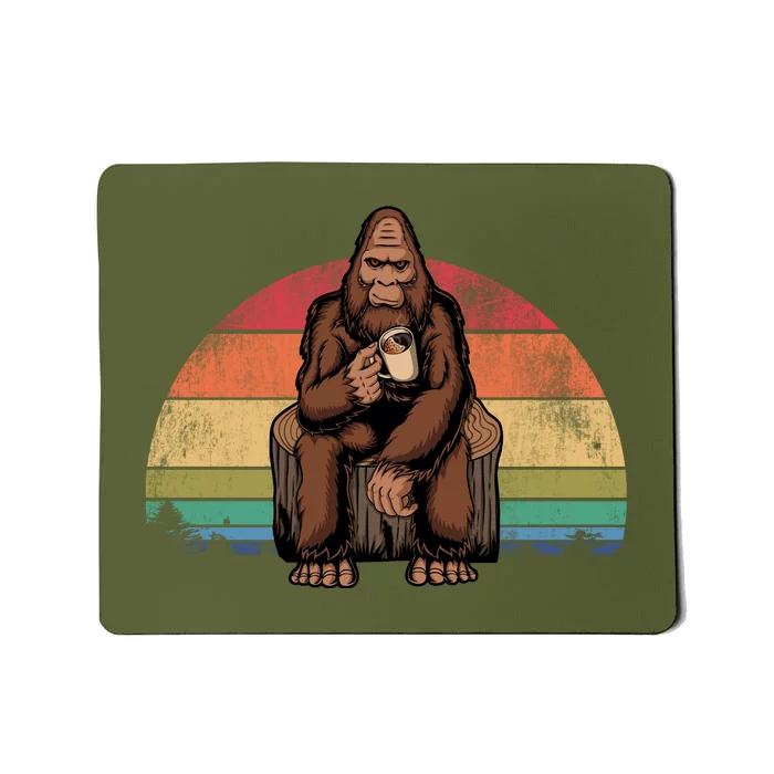 Bigfoot Relaxing Coffee Retro Vintage Mousepad