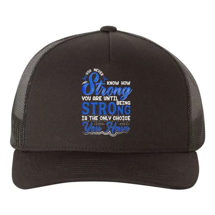 Blue Ribbon Colon Cancer Yupoong Adult 5-Panel Trucker Hat