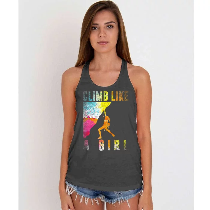 Bouldering Rock Climber Rock Climbing Women's Knotted Racerback Tank