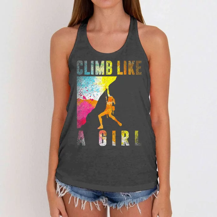 Bouldering Rock Climber Rock Climbing Women's Knotted Racerback Tank