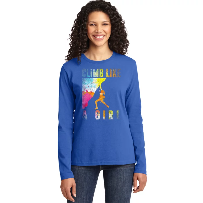 Bouldering Rock Climber Rock Climbing Ladies Long Sleeve Shirt