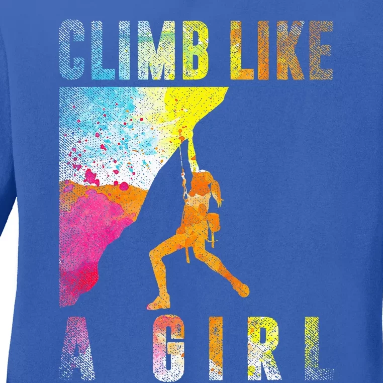 Bouldering Rock Climber Rock Climbing Ladies Long Sleeve Shirt