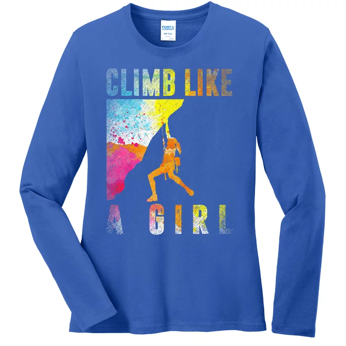 Bouldering Rock Climber Rock Climbing Ladies Long Sleeve Shirt