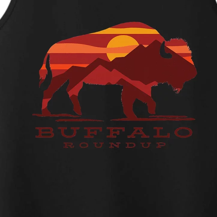 Buffalo Roundup Custer State Park South Dakota Sunset Performance Tank