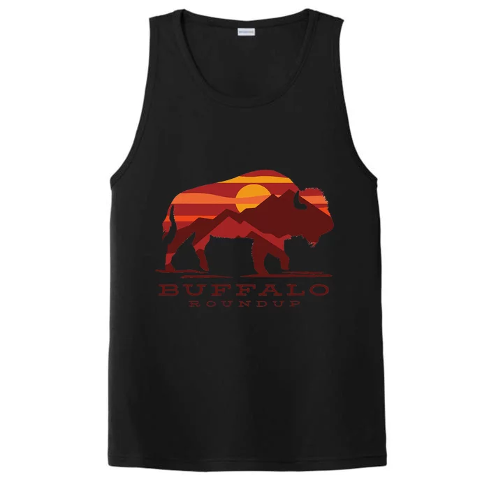 Buffalo Roundup Custer State Park South Dakota Sunset Performance Tank