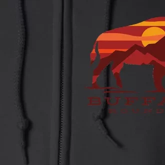 Buffalo Roundup Custer State Park South Dakota Sunset Full Zip Hoodie