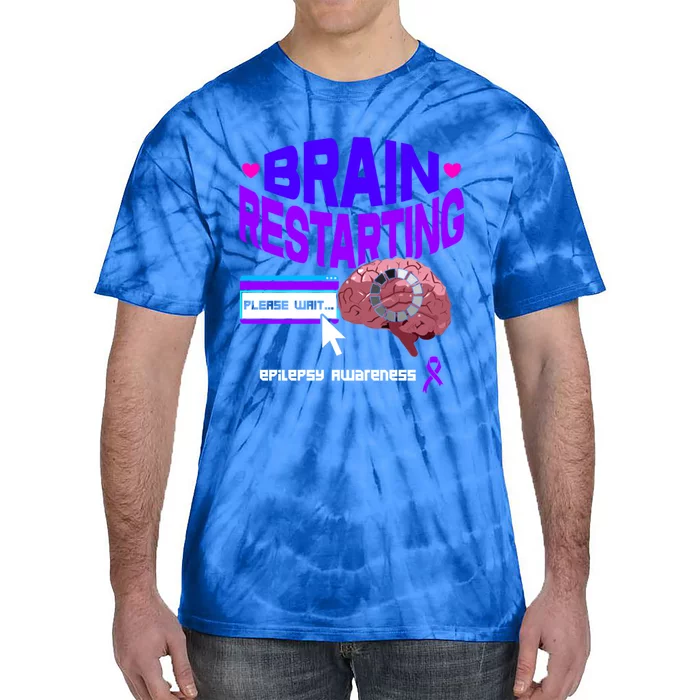 Brain Restart Cute Gift Purple Ribbon For Epilepsy Awareness Month Meaningful Gi Tie-Dye T-Shirt