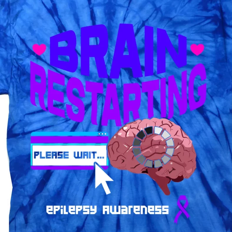 Brain Restart Cute Gift Purple Ribbon For Epilepsy Awareness Month Meaningful Gi Tie-Dye T-Shirt