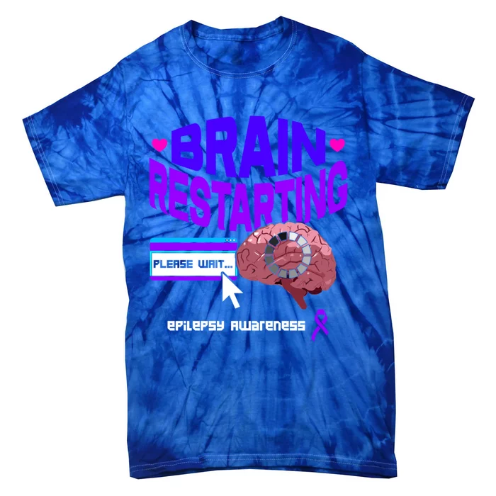 Brain Restart Cute Gift Purple Ribbon For Epilepsy Awareness Month Meaningful Gi Tie-Dye T-Shirt