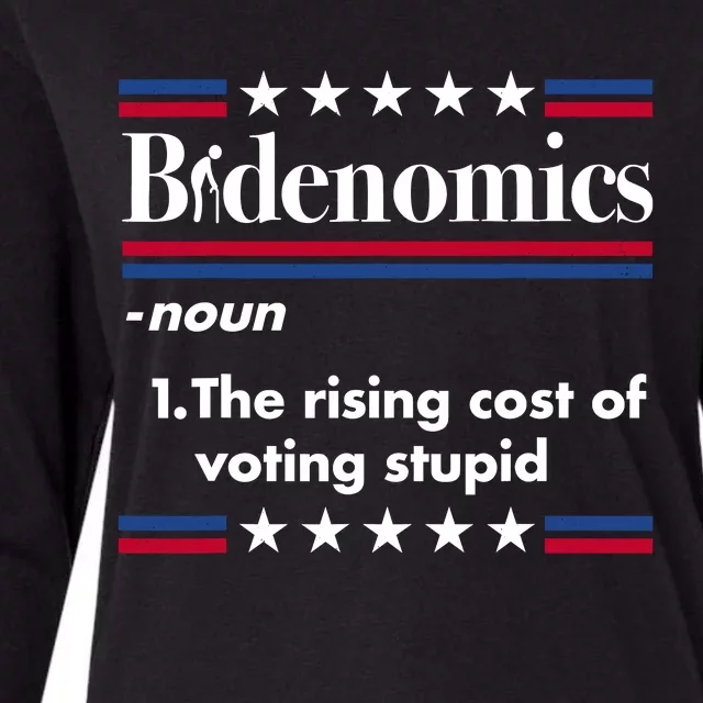 Bidenomics Rising Cost Of Voting Joe Biden Funny Satire Womens Cotton Relaxed Long Sleeve T-Shirt