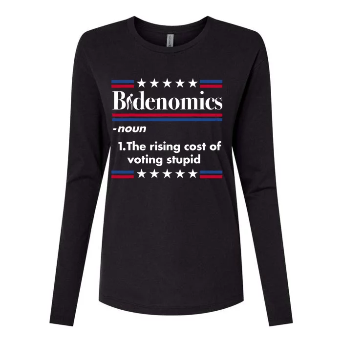 Bidenomics Rising Cost Of Voting Joe Biden Funny Satire Womens Cotton Relaxed Long Sleeve T-Shirt