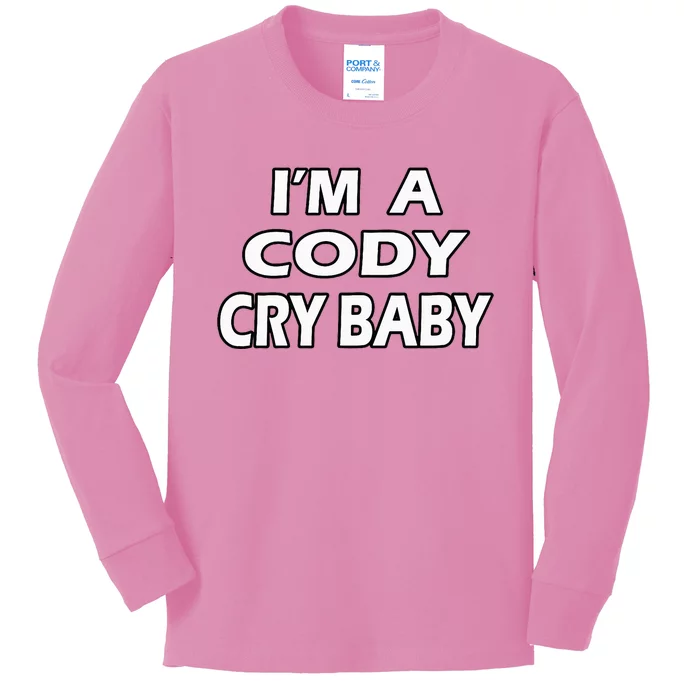 Baby Rhodes Cry Baby Wrestling Kids Long Sleeve Shirt