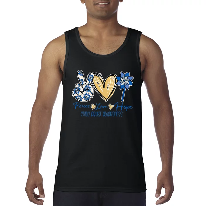 Blue rainbow child abuse prevention awareness month 247365 Tank Top