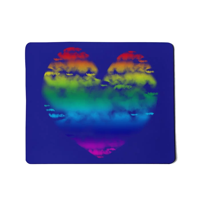 Big Rainbow Clouds Heart Tee Cute Valentines Day Gift Great Gift Mousepad