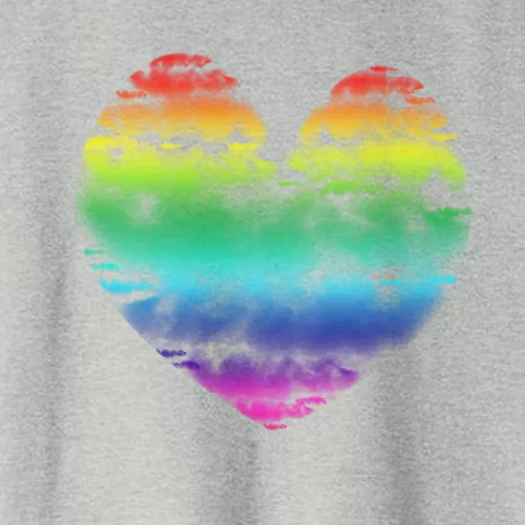 Big Rainbow Clouds Heart Tee Cute Valentines Day Gift Great Gift Women's Crop Top Tee