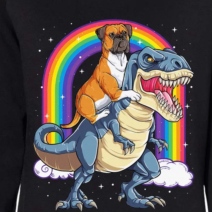 Boxer Riding Dinosaur T rex Gift Dog Lover Rainbow Womens California Wash Sweatshirt