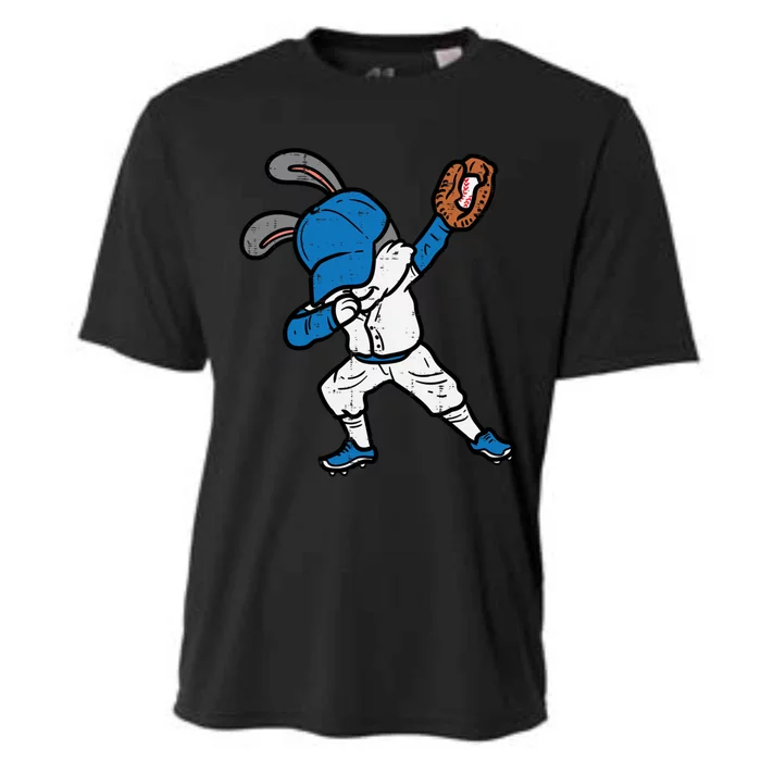 Bunny Rabbit Dab Baseball Easter Sport Pitcher Gift Cooling Performance Crew T-Shirt