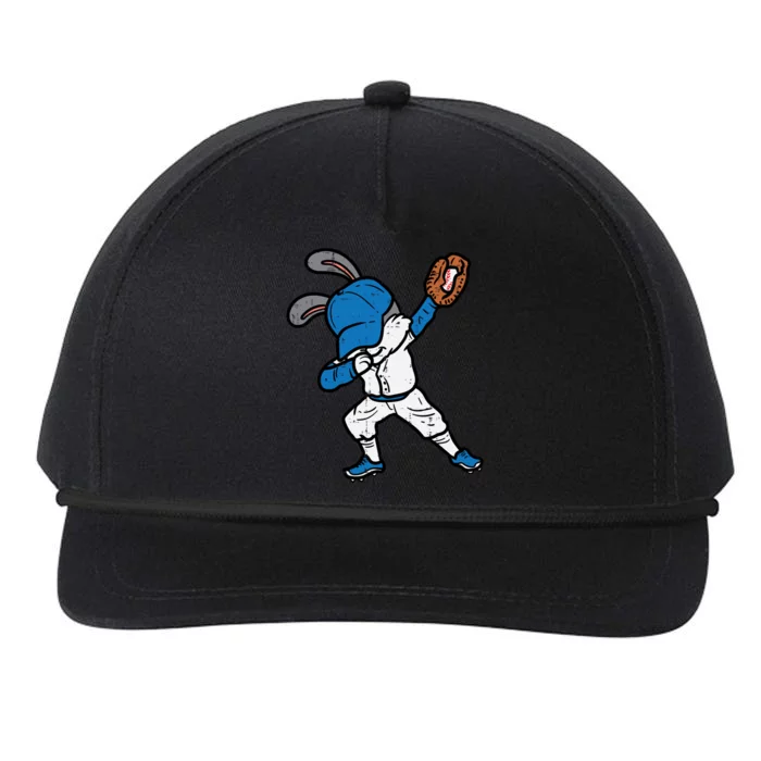 Bunny Rabbit Dab Baseball Easter Sport Pitcher Gift Snapback Five-Panel Rope Hat