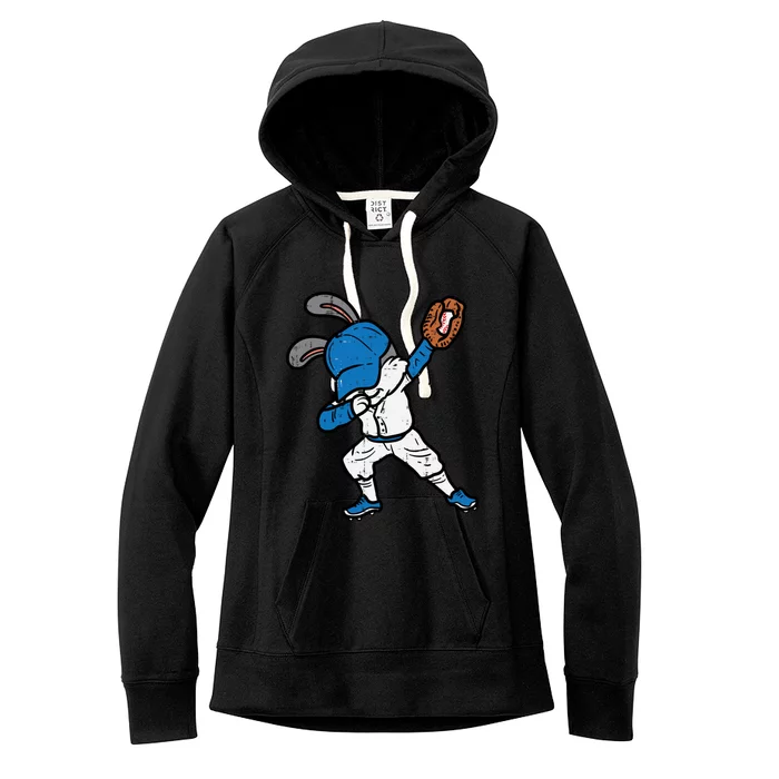 Bunny Rabbit Dab Baseball Easter Sport Pitcher Gift Women's Fleece Hoodie