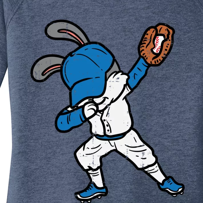 Bunny Rabbit Dab Baseball Easter Sport Pitcher Gift Women's Perfect Tri Tunic Long Sleeve Shirt