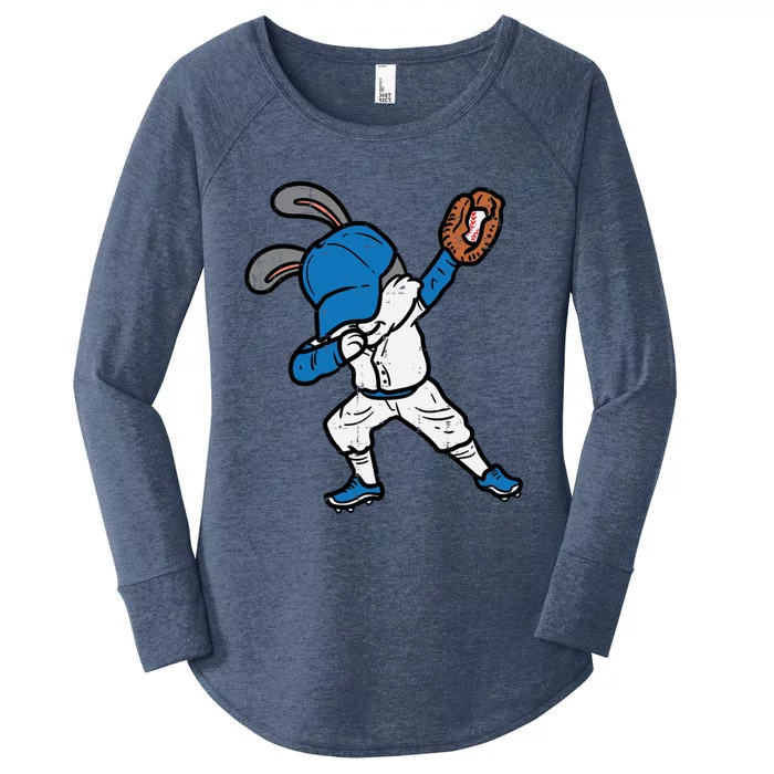 Bunny Rabbit Dab Baseball Easter Sport Pitcher Gift Women's Perfect Tri Tunic Long Sleeve Shirt