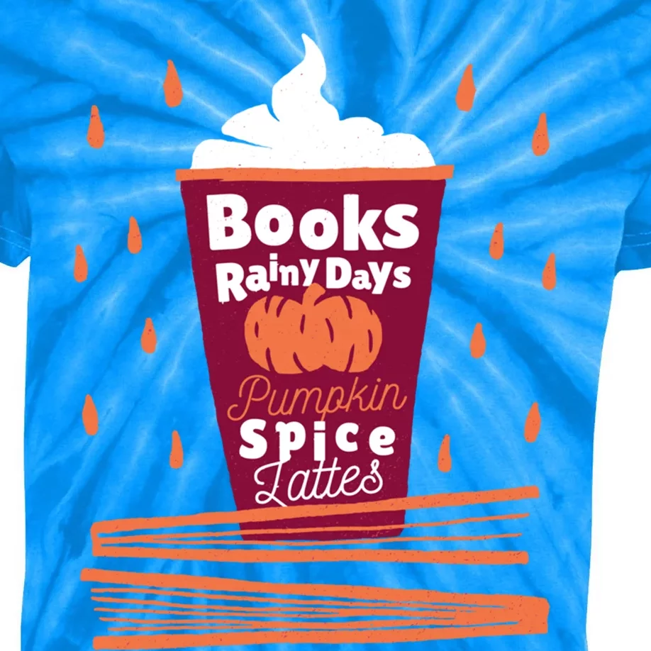 Books Rainy Days Pumpkin Spice Lattes Gift Kids Tie-Dye T-Shirt