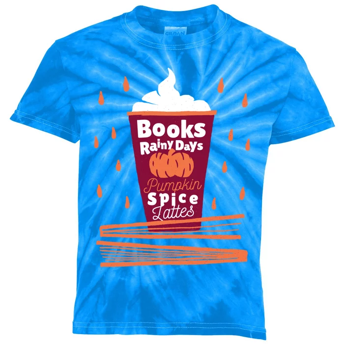 Books Rainy Days Pumpkin Spice Lattes Gift Kids Tie-Dye T-Shirt