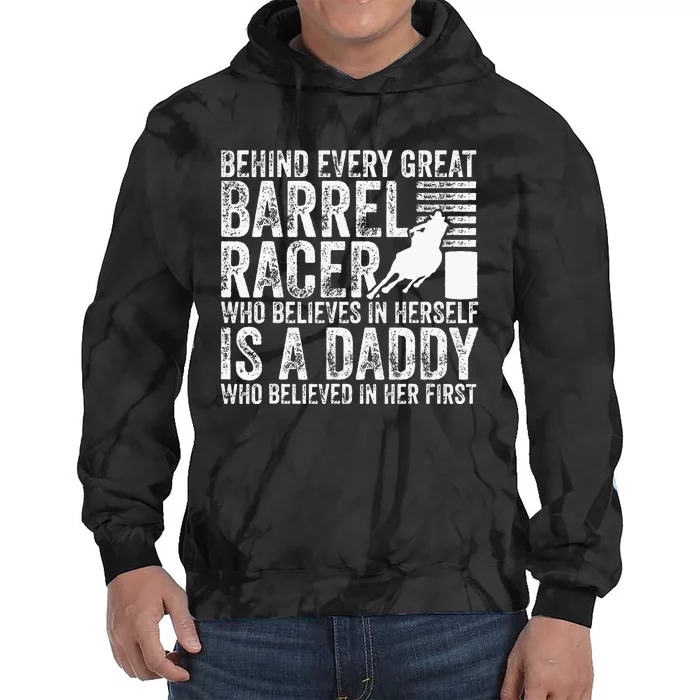 Barrel Racer Daddy Dad Father Barrel Racing Tie Dye Hoodie