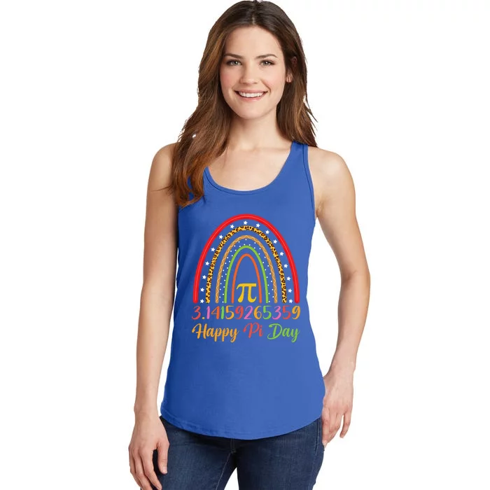 Boho Rainbow Design Geek Lover Math Teacher Happy Pi Day Gift Ladies Essential Tank