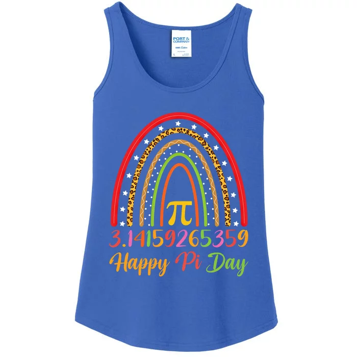 Boho Rainbow Design Geek Lover Math Teacher Happy Pi Day Gift Ladies Essential Tank