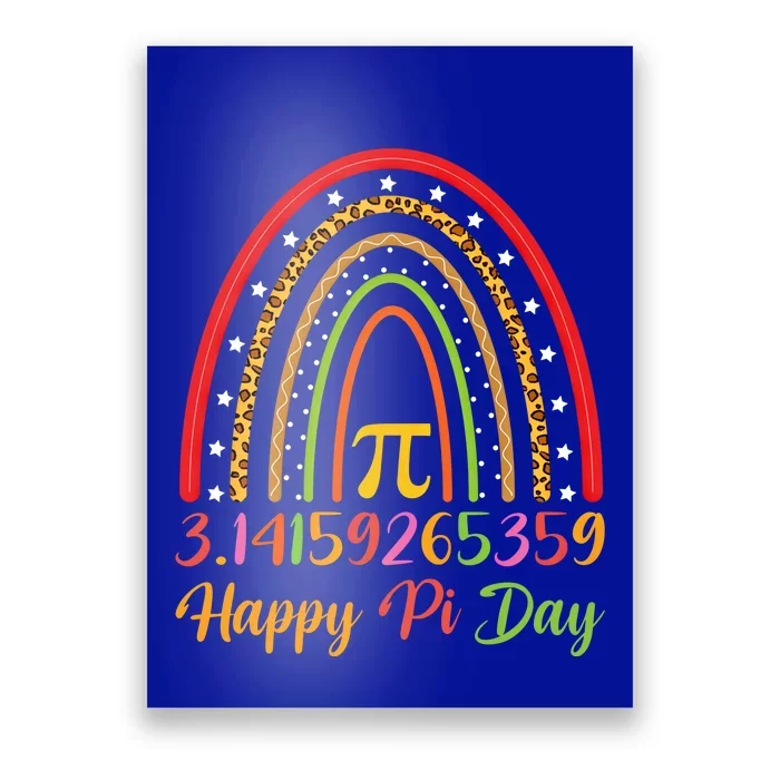 Boho Rainbow Design Geek Lover Math Teacher Happy Pi Day Gift Poster