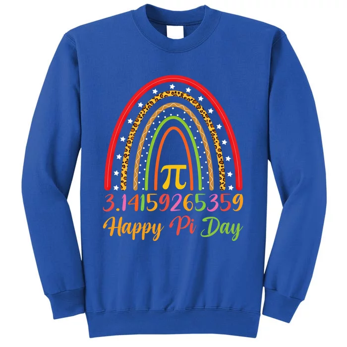 Boho Rainbow Design Geek Lover Math Teacher Happy Pi Day Gift Tall Sweatshirt