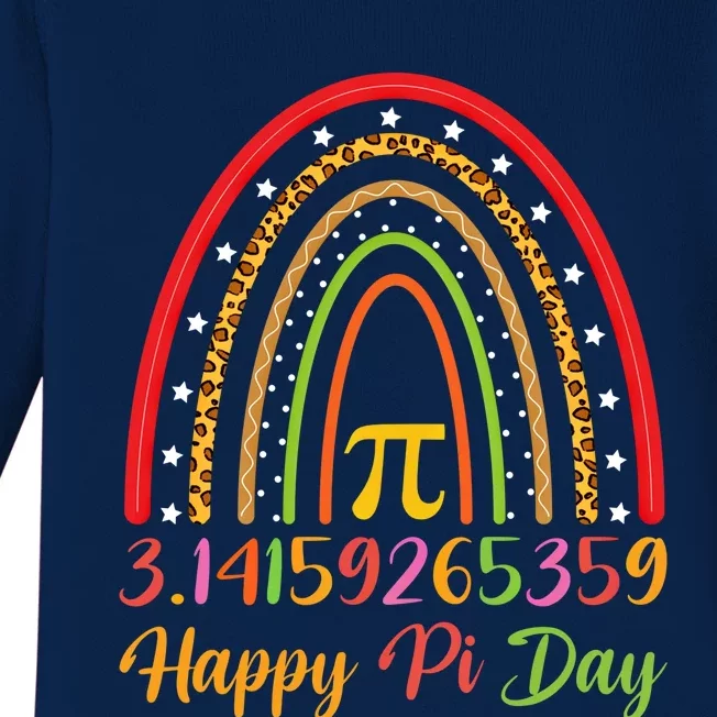 Boho Rainbow Design Geek Lover Math Teacher Happy Pi Day Gift Baby Long Sleeve Bodysuit