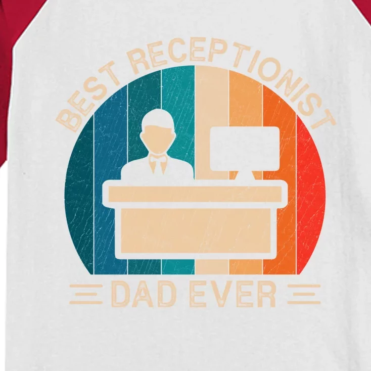 Best Receptionist Dad Ever Receptionist Graphic Father's Day Gift Kids Colorblock Raglan Jersey